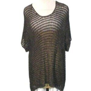 Eileen Fisher Gray Silver metallic Sweater Medium